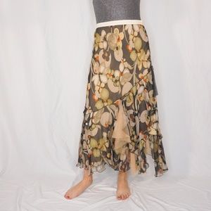 Black Midi Skirt with Champagne Bubble Bottom by Rozae Nichols main image 1
